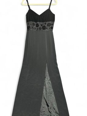 Vintage Oleg Cassini Slip Dress black velvet special occasion cocktail wedding